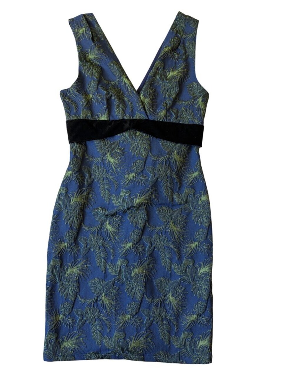 Max Studio Whimsigoth Fairy Grunge Cocktail Brocade Dress Womens Large Blue